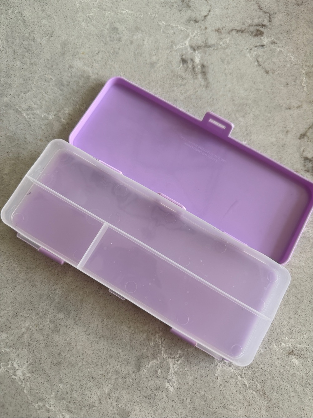 Jot Lavender faux Marble Travel Art pencil case double sided 8”